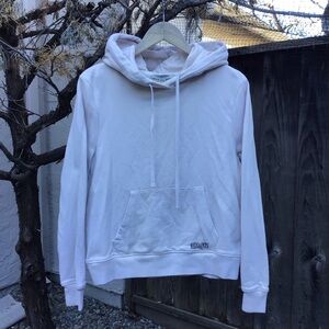 Allsaints Beige Pullover Hoodie Medium Streetwear Casual Cotton Sweatshirt Top